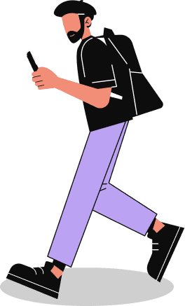 Illustration de voyageur avec sac à dos